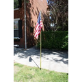 8' Gold Inground Economy Aluminum Display Pole w/ 3' x 5' Printed US Flag